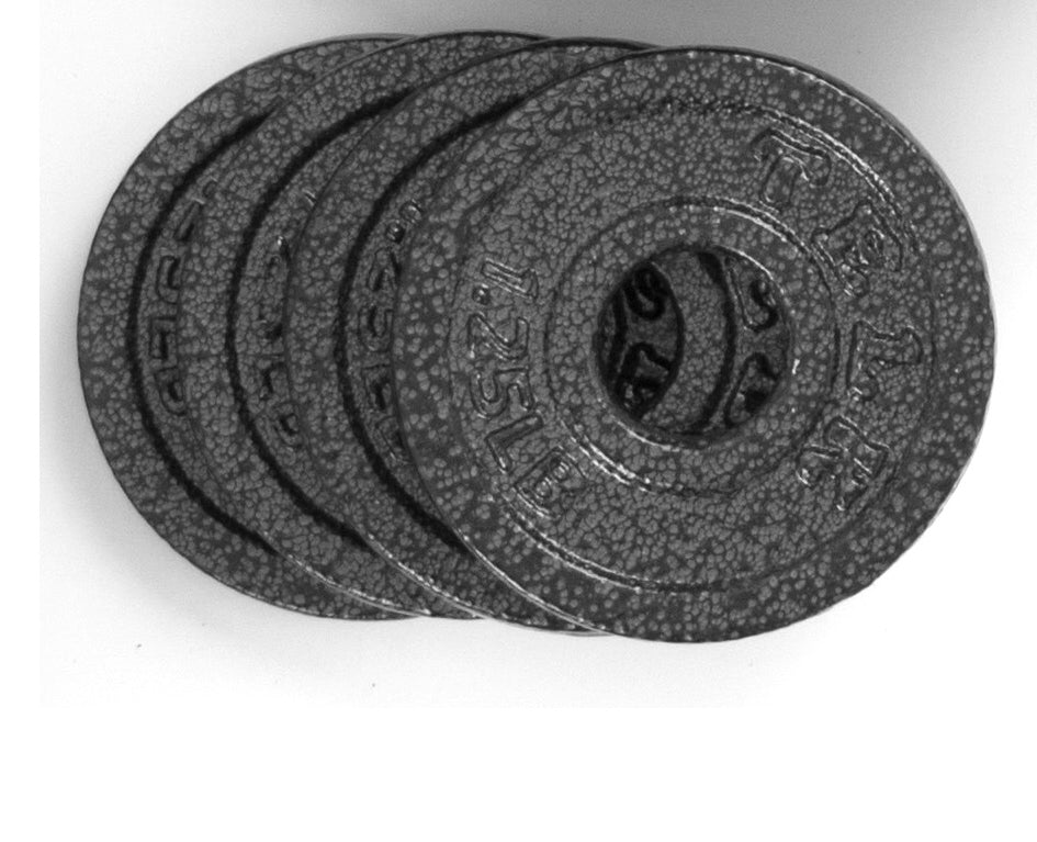 Set of FOUR 1.25 lbs. plates plates 100% cast iron weightsplates diame