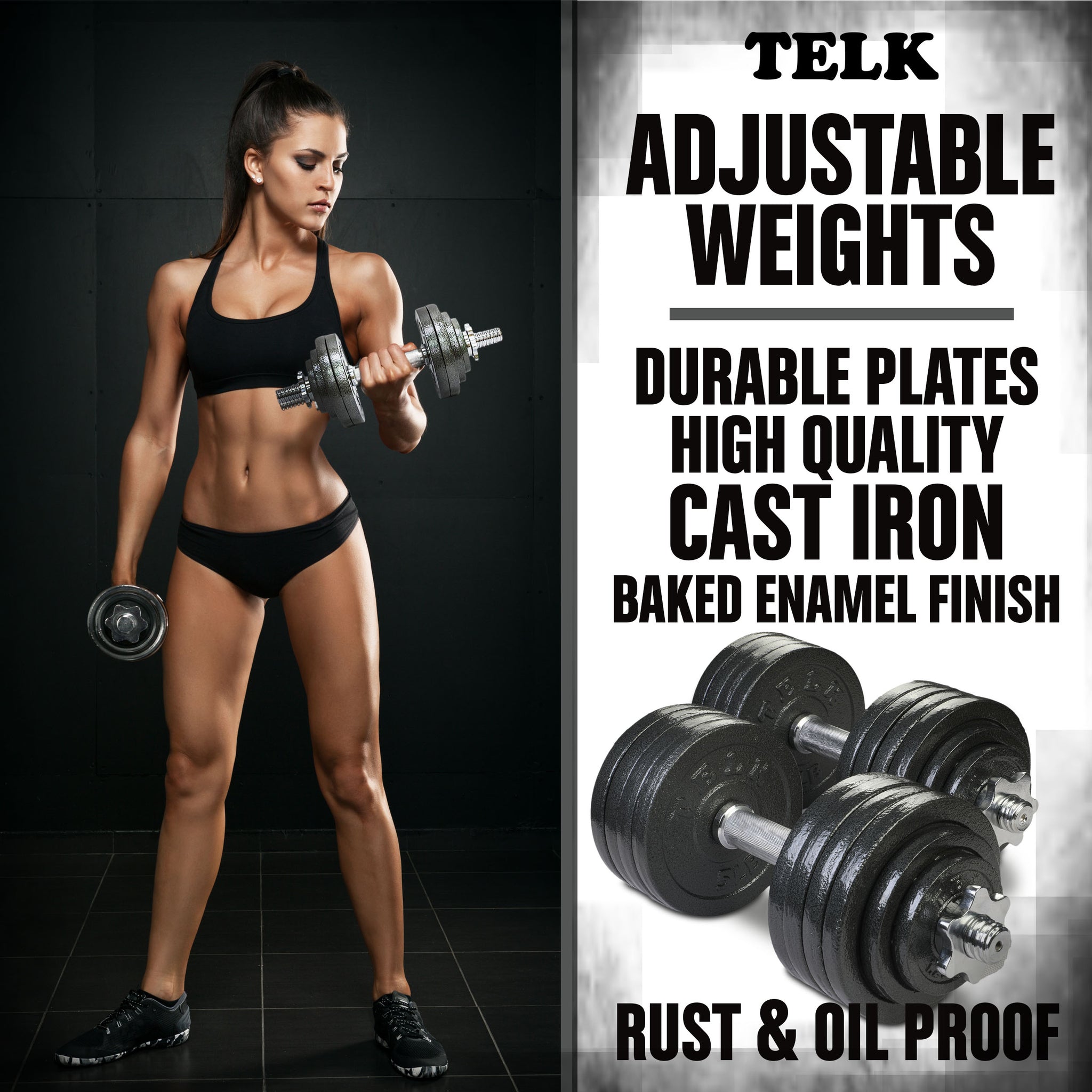 Adjustable Dumbbells 105lbs - Telk 2 dumbbell5 ibs exceptional quality