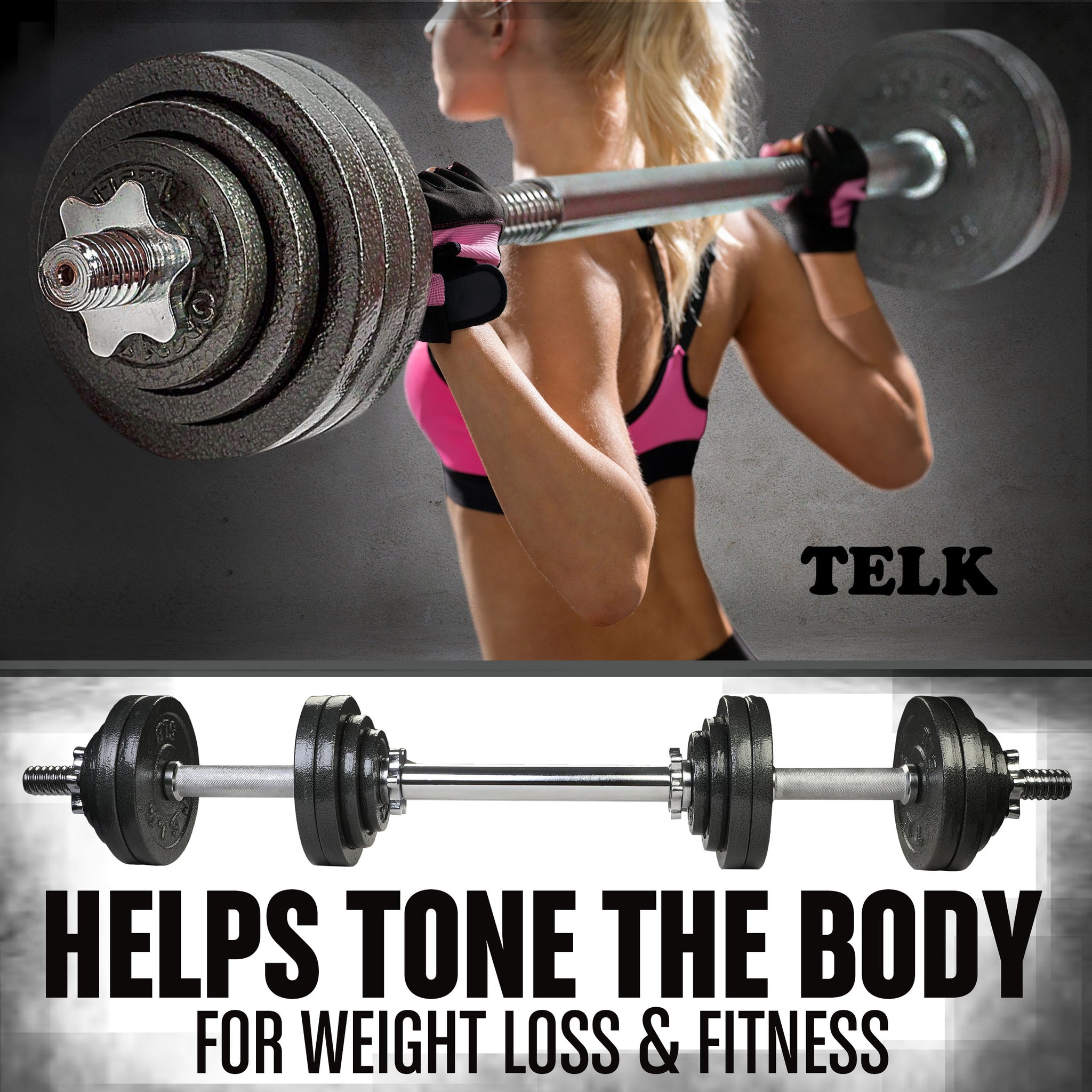 Adjustable Dumbbells 65lbs - Telk high  quality  contruction 2 dumbbel