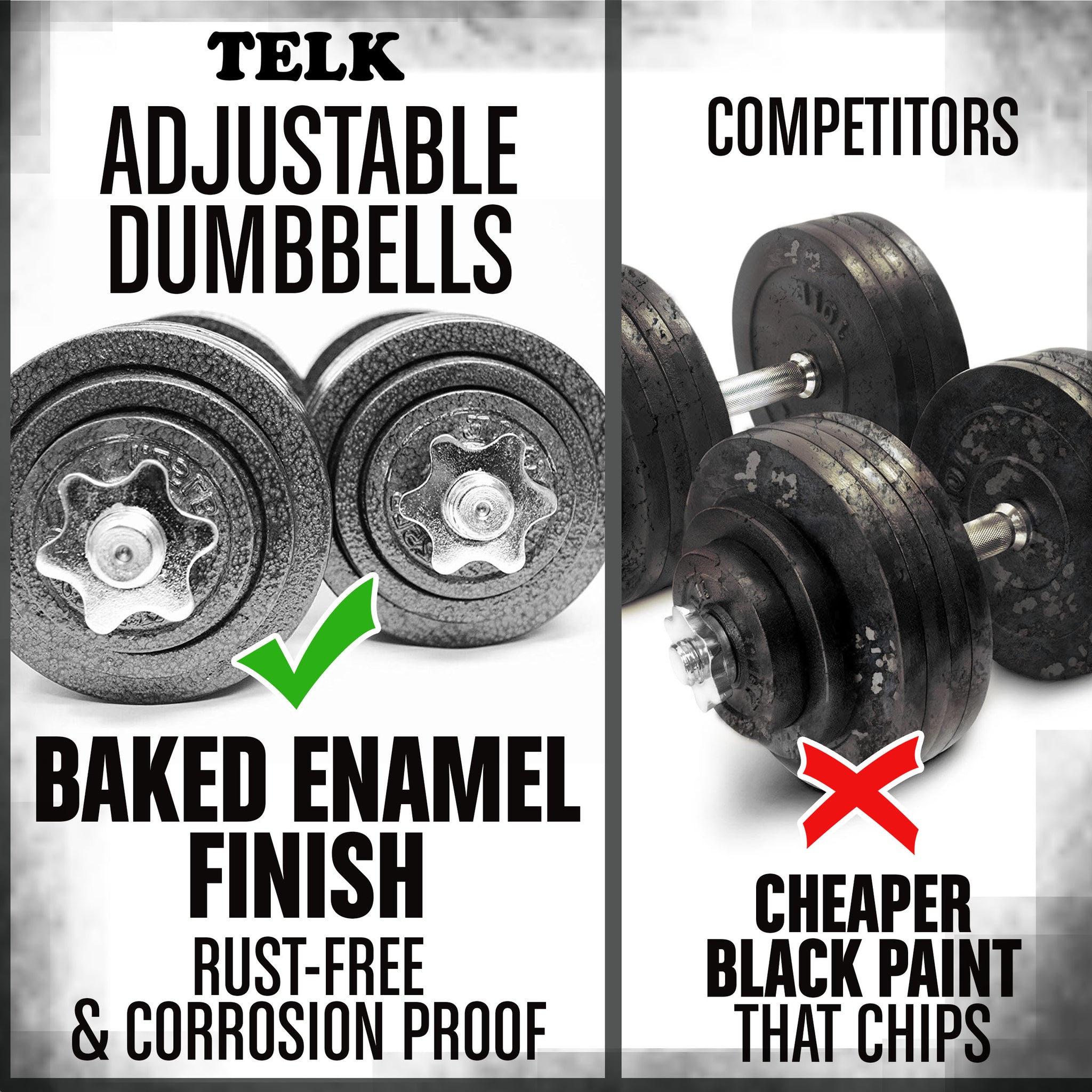 Adjustable Dumbbells 65lbs - Telk high  quality  contruction 2 dumbbel
