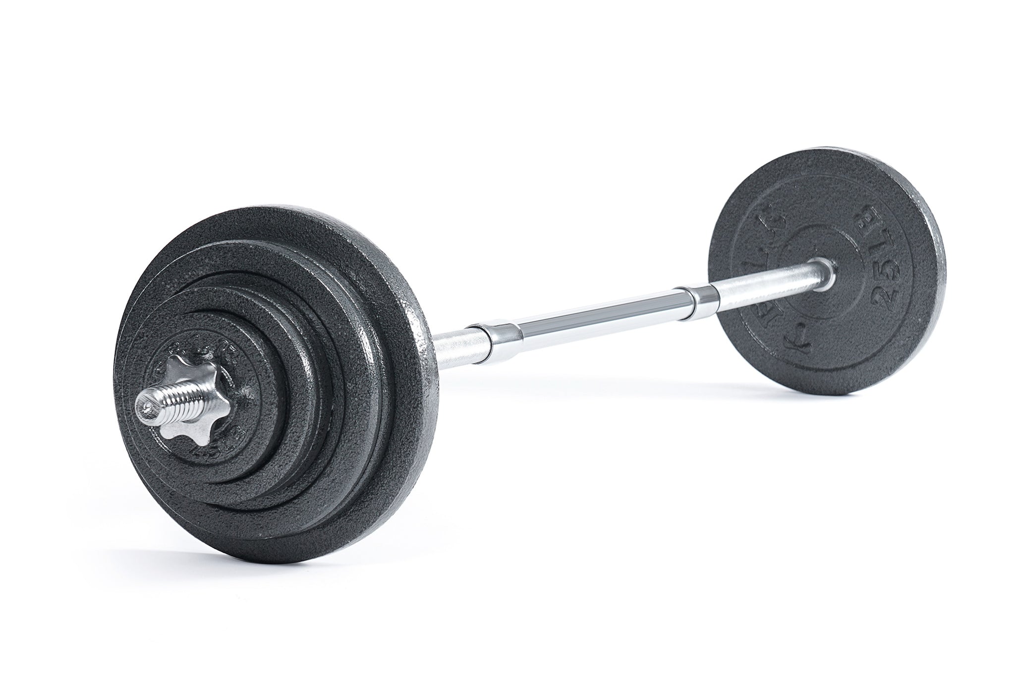 60" Chrome-Finished Barbell  chrome-finished surface not only exudes a