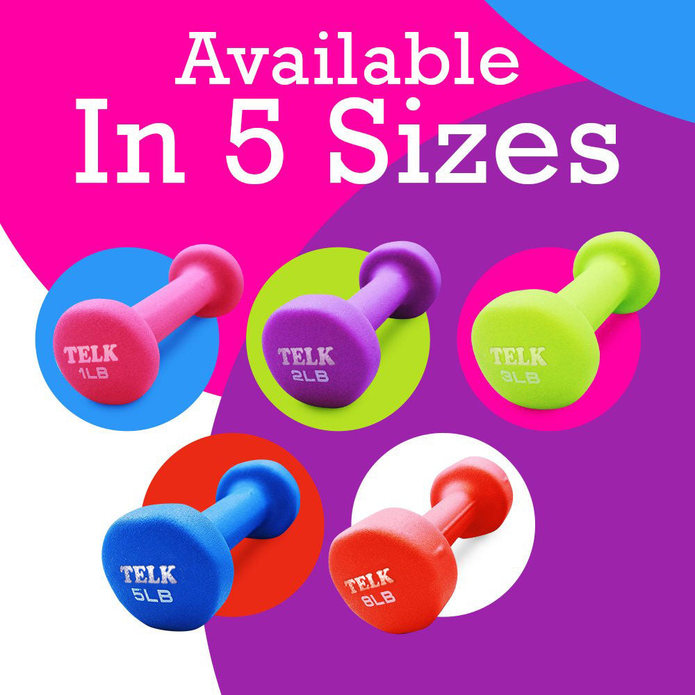 Neoprene Coated Deluxe 4 Lb Hand Weights - Telk cast iron high quality