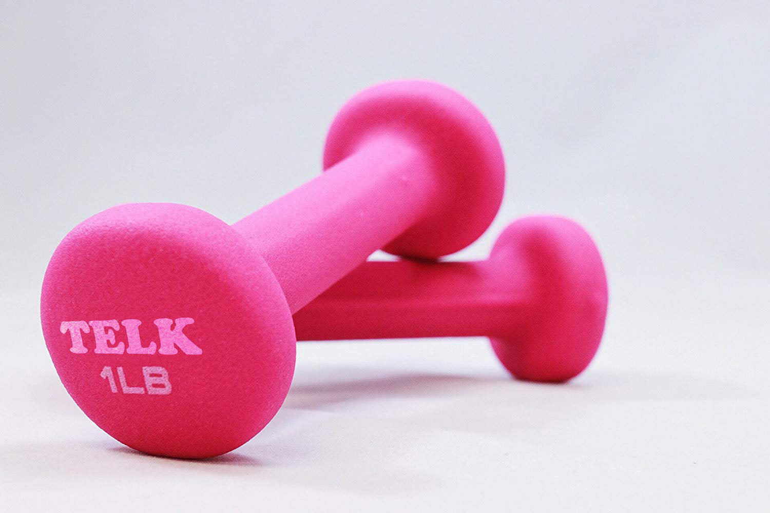 A Pair Dumbbell Barbell Neoprene Coated Weights 15 Pound Pink